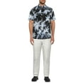 thumbnail image 2 of Cafe Luna Men’s Palm Print Short Sleeve Shirt, up to Size 5XL, 2 of 3