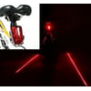 LotFancy Bike Tail Light - Bicycle Rear Light for Lane Safety - 5 LED & 2 Laser Beam for Cycling Riding Warning