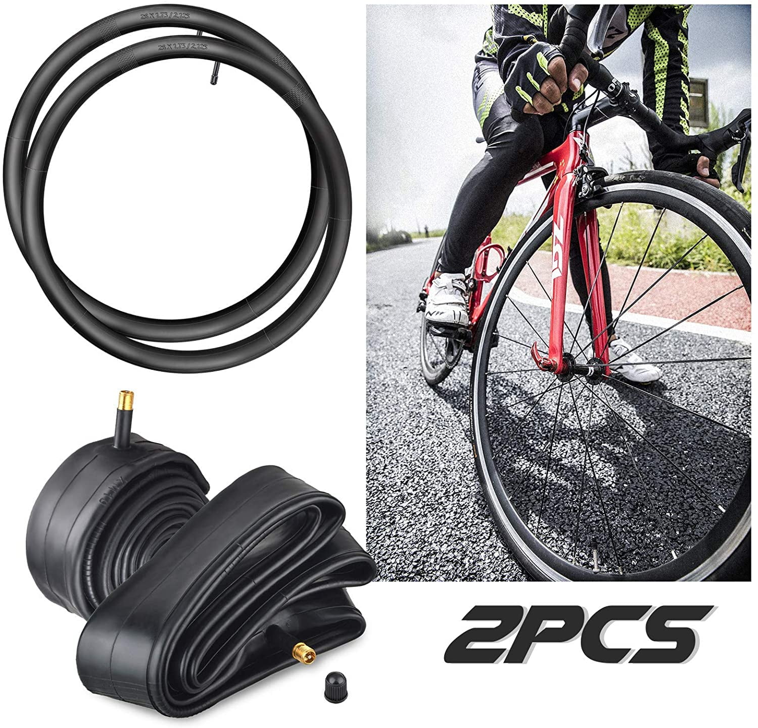 Schrader Valve Inner Bike Tube 26x1.50//1.75 Road Mountain Bike Butyl Rubber Tire