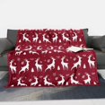 thumbnail image 3 of Christmas Blanket Gift Flannel Plush Christmas Throw Blanket Cute Christmas Reindeer Holiday Theme Soft Cozy Sofa Blanket 60 x 80 Inches Christmas Red Print, 3 of 6