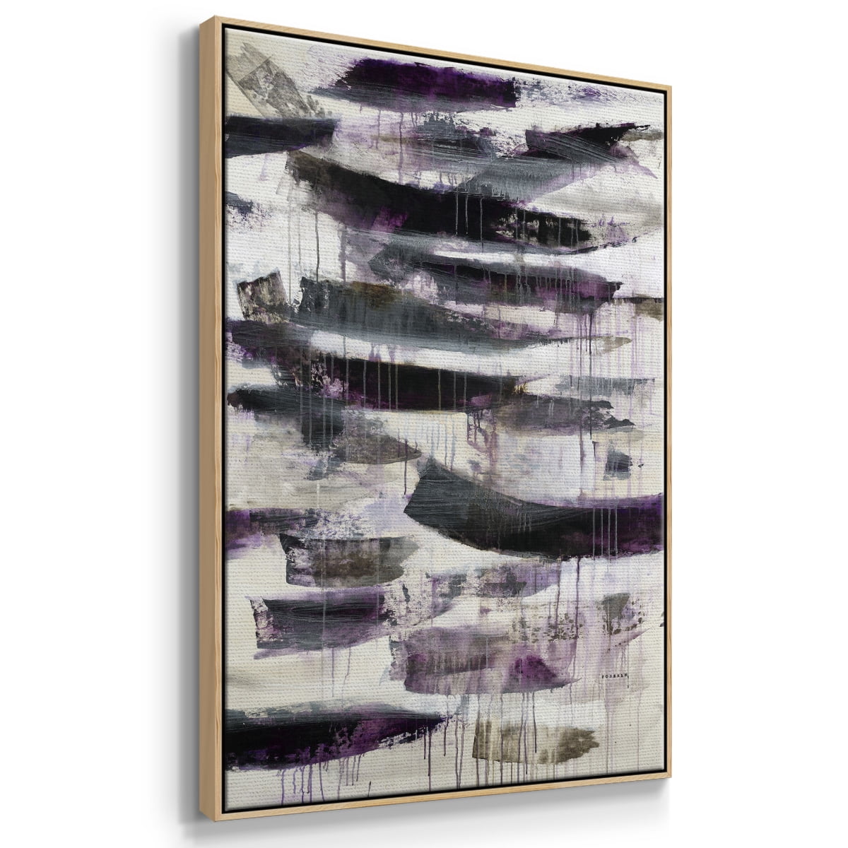 Helix #2 Framed Premium Gallery Wrapped Canvas - Ready to Hang - 27 x 41 - Natural Wood Floating Frame