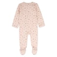 thumbnail image 3 of MiniMoi Baby "Tiny Leaves" Rayon-Blend Front-Zip Footie, 6 Months, Barely Pink, 3 of 6