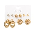 thumbnail image 3 of Pendientes sencillos, personalidad creativa, moda, con incrustaciones de diamantes de imitación, juego de pendientes de círculo grande, 6 pares, estilo versátil fácil de usar, 3 of 6