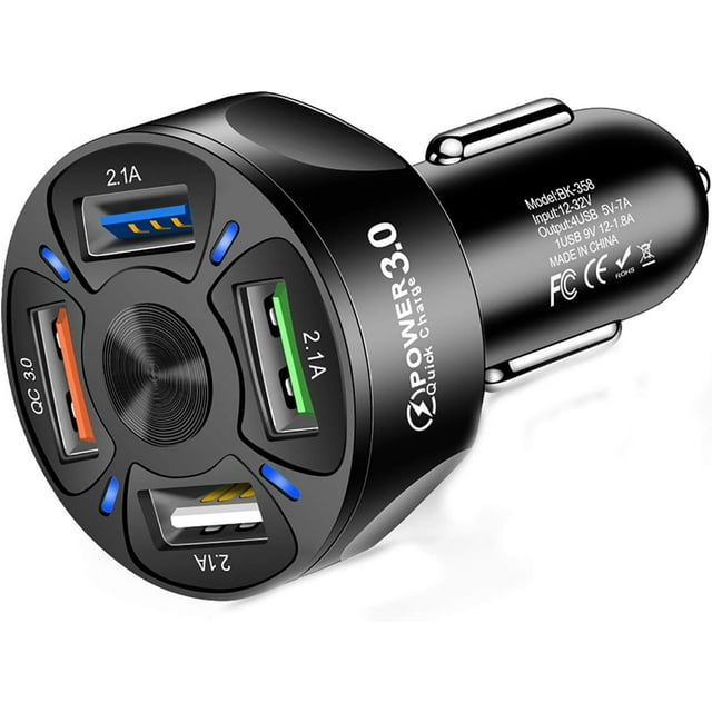 Portable Car Quick Charger Universal 4 USB Ports QC3.0 Stable Charging Adapter