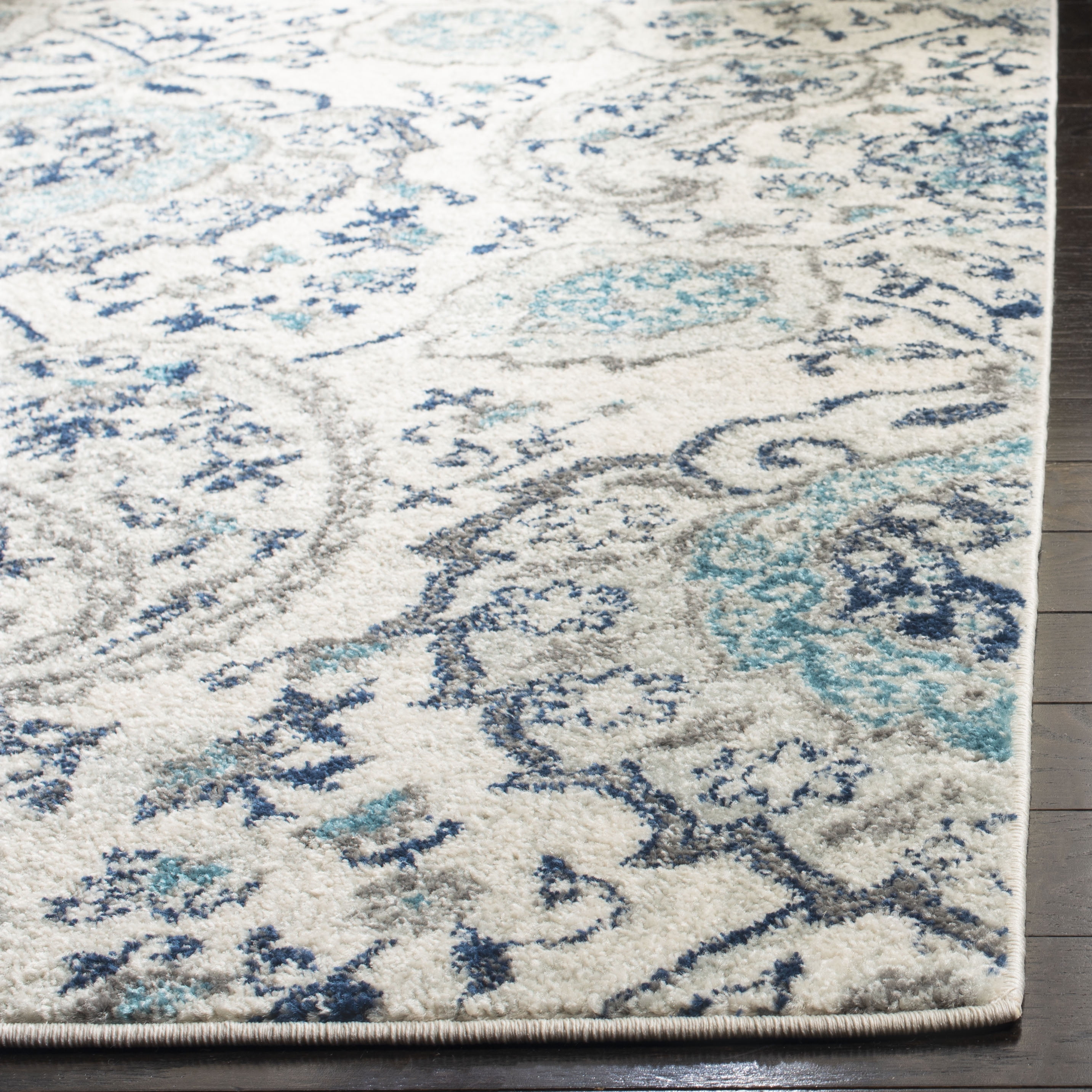 SAFAVIEH Madison Hope Floral Paisley Area Rug, Cream/Light Grey, 10' x 14'