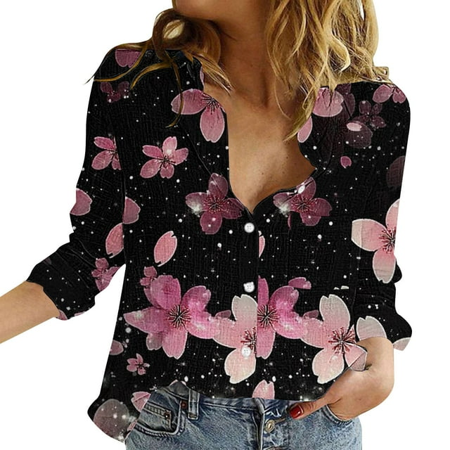 WZXFASHION Blouses à Manches Retroussables Col en V pour Femmes Tops Économies d'Été Liquidation Chemises pour Femmes