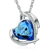 Cremation Jewelry Heart Urn Necklace for Ashes for Women Loved One Angel Wing Crystals Memorial Keepsake Ashes Pendant