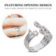 thumbnail image 3 of GOOHOCHY Anillo de nota musical con apertura ajustable y diamantes de imitación para uso diario., 3 of 8