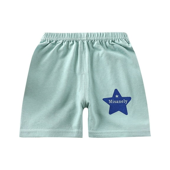 CYRBOKO Boys Athletic Shorts, Printed Elastic Waist Running Cotton Summer Shorts green Size 7-8T