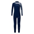 thumbnail image 2 of LiiYii Kids Girls One Piece Full Body Unitard Gymnastics Leotard Figure Skating Jumpsuit Romper Dancewear Navy Blue 10, 2 of 6