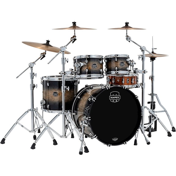 Mapex Saturn VI Rock 4-Piece Shell Pack With 22 in. Bass Drum Black Ink Burst