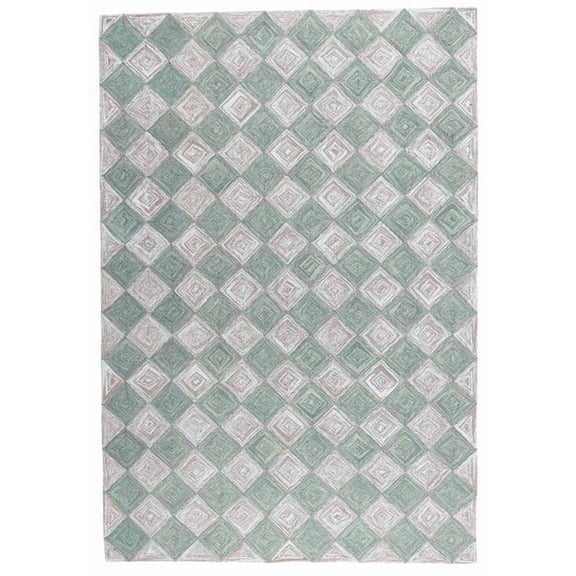 Artcore Hand Tufted Green Geometric Area Rug – Green – 3x5 ft