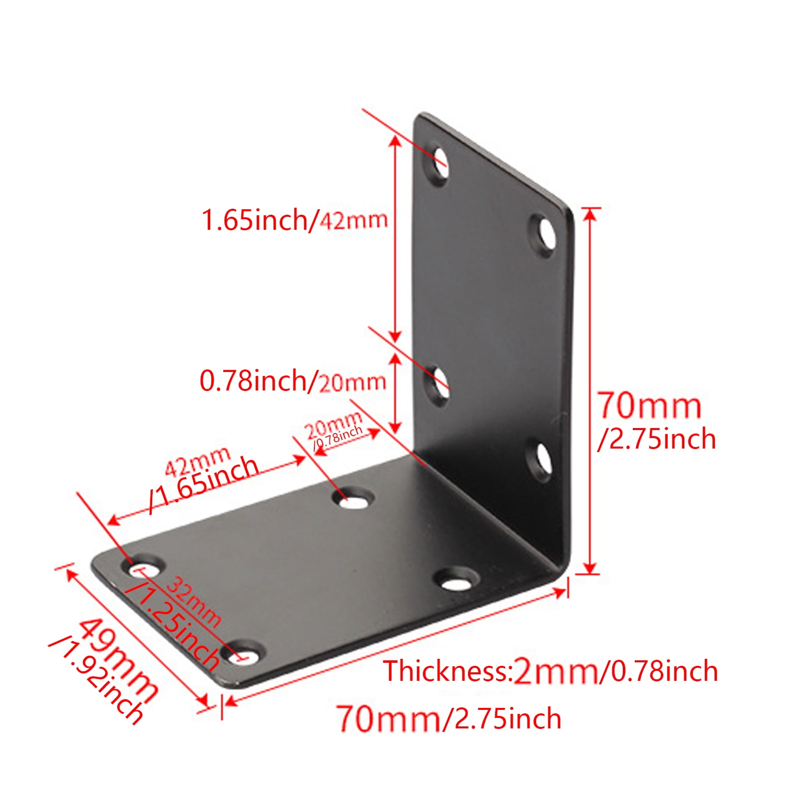 10pcs Heavy Duty Steel L Angles Brackets Heavy Duty 90 Degree Steel L Brackets Easy to Use for Corner Shelf Support