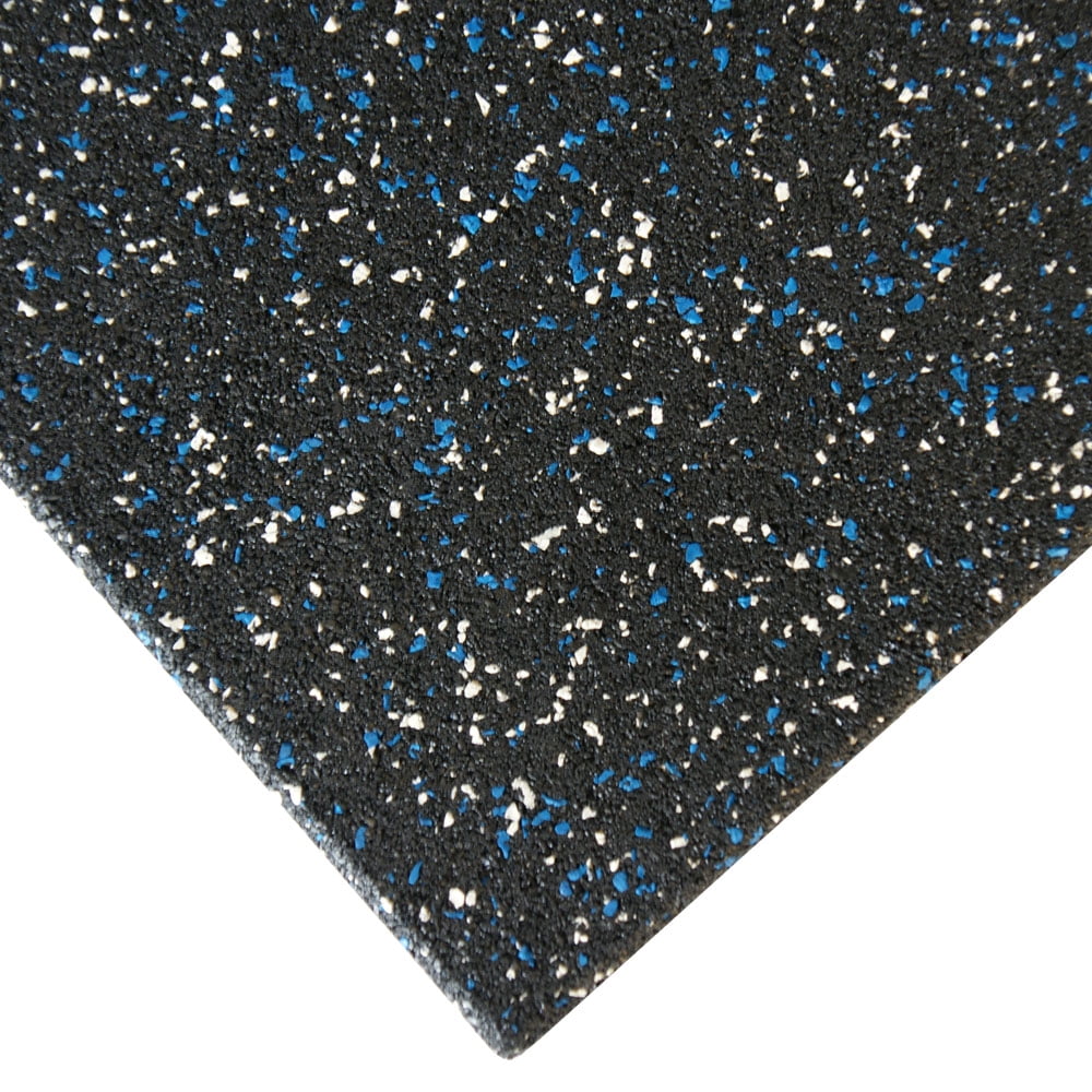 Rubber-Cal "Eco-Safety" Interlocking Playground Tiles - 3 x 19.5 x 19.5 Inch - 2 Pack - 5.2 Square Feet Coverage - Blue/White Speckled