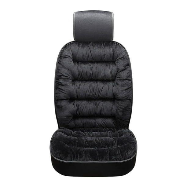 Cojín universal para asiento Sunnimix Cojín de felpa cálido de invierno corto para casi coches Negro