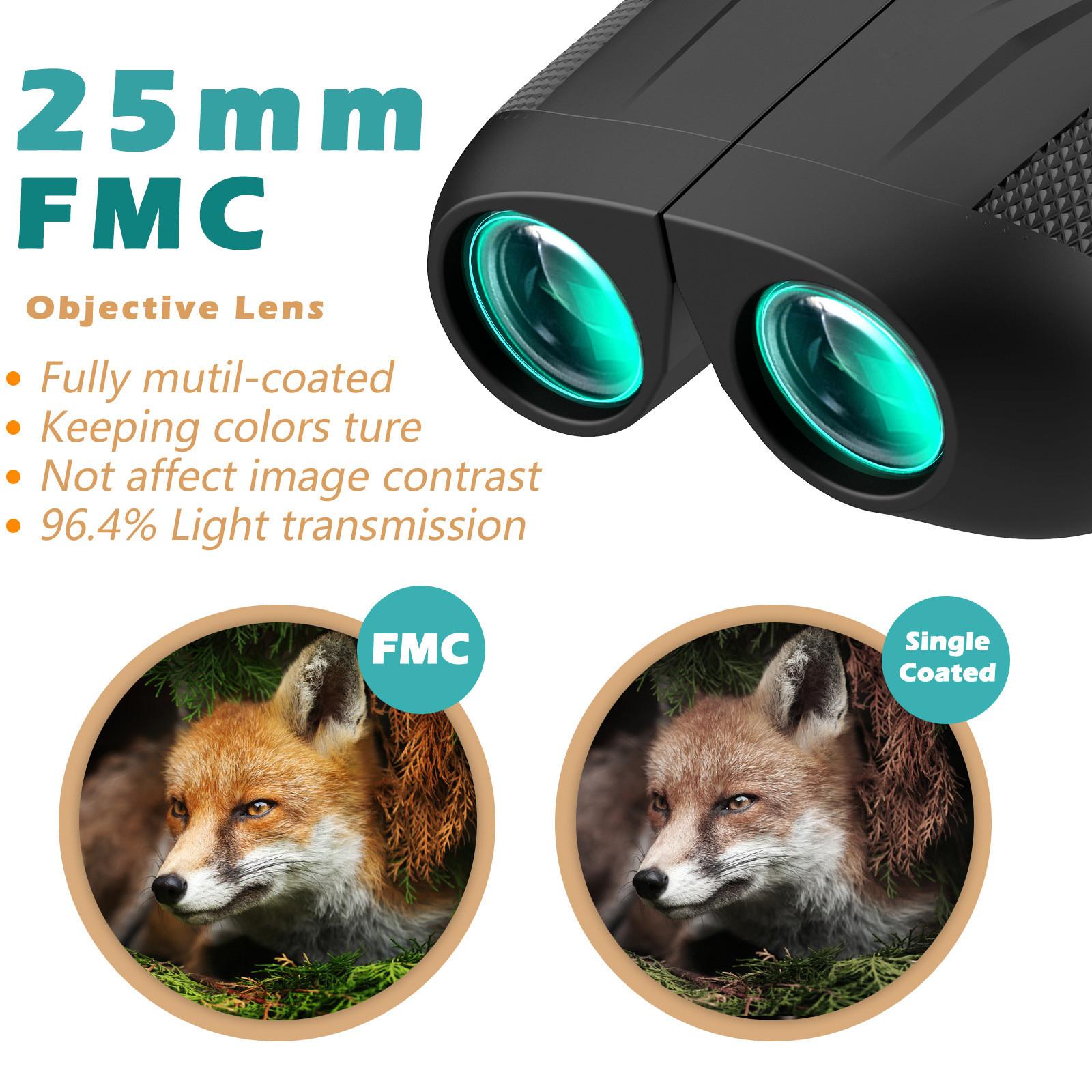 Adjustable Focus 10x25 Binoculars Twistable Eye Mask for Comfortable Viewing for Adults Kids
