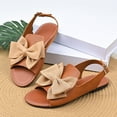 thumbnail image 6 of LOVZFMLL Sandals for Women 2025 Bow Knot Ajustable Buckle Open Toe Flat Sandals for Summer Casual Outdoor Walking Travel Beach Vacation Brown 5.5, 6 of 8
