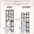 thumbnail image 6 of Enogets Over the Toilet Storage, Bamboo Bathroom Shelf Organizer with 2 Baskets & 4 Hooks, 4-Tier Space Saver, 6 of 9