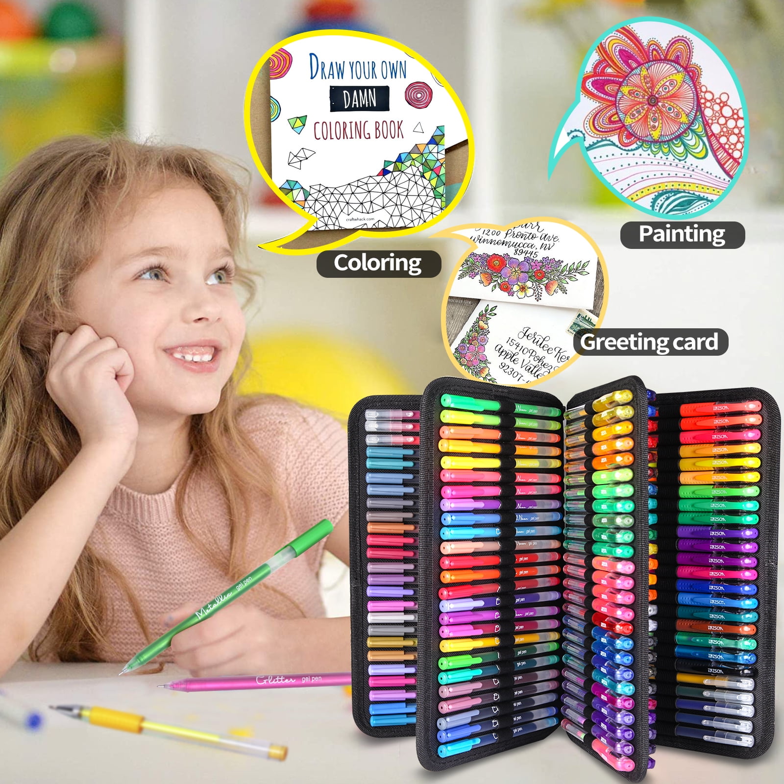 Colored Glitter Pen Set for Sarcastic Souls,2023 New Funny  Glitter Pen Set,Funny Seven Days of the Week Pens, Describing the  Mentality, Sarcastic Ballpoint Pens, Gift for Colleague Co-Worker (Color 