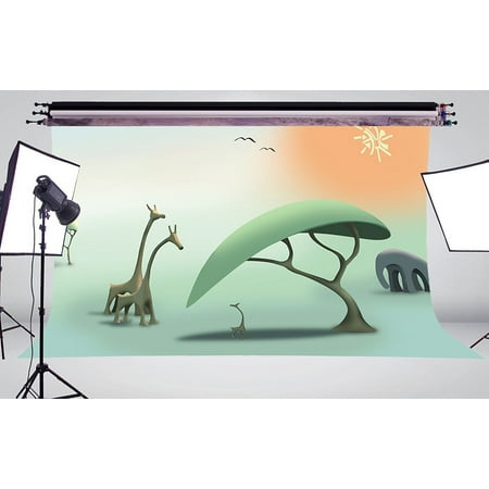 Image of MOHome 7x5ft Giraffe Model Photo Background Photography Backdrop Studio Props