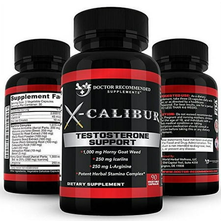Doctor Recommended X-Calibur - Male Support Testosterone Booster Capsules, 90 Ct