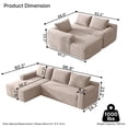 thumbnail image 3 of Yomsum Minimalist Modern Upholstered Sofa, Camel L Shaped Corner Sectional Couch, Comfort Deep Seat Leisure Sofa for Indoor Home Decor Daily Use, 3 of 7