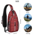 thumbnail image 2 of Plaid Crossbody Sling Bag with Moroccan Geometric Pattern, Lightweight and Fashionable Backpack with Adjustable Strap for City Trips, Hiking, and Gym Activities, 2 of 2