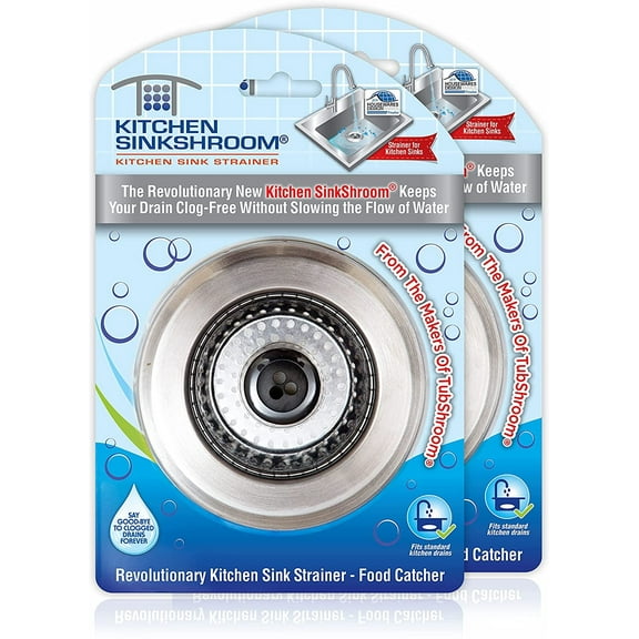 SinkShroom Revolutionary Clog-Free Sink Strainer Basket, 2-Pack, Stainless Steel, 2 Pack