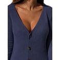 thumbnail image 3 of DYMADE Women Knit Fabric Buttons Long Sleeve Cardigan Straight Dress, 3 of 4