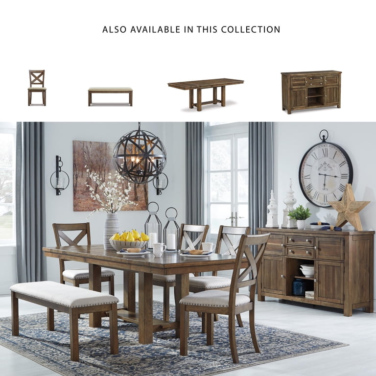 Signature Design by Ashley Moriville Dining Bench, Beige photo 4