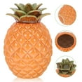 thumbnail image 3 of Ceramic Pineapple Shape Tea Storage Jar Tea Canister Ceramic Storage Jar Home Decor, 3 of 6