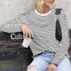 thumbnail image 3 of Women’s Stripes Print Tops Long Sleeve Round Neck Loose Fit Basic T Shirts Spring Fall Casual Pullover Clothes, 3 of 5