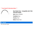 thumbnail image 2 of Rear Brake Hose - Compatible with 1966 Chevrolet Impala - Dynamic Friction, 2 of 2