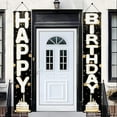 thumbnail image 4 of 2PCS Happy Birthday Porch Sign Banner Black Gold Cake Theme Vertical Hanging Decoration for Front Door Outdoor Indoor Party Supplie Elegant Birthday Welcome Door Banner Backdrop 71 x 12 Inch, 4 of 10