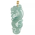 thumbnail image 2 of EOEMY Burmese Jadeite Dragon Pendant Jade Necklace Blue 925 Silver Natural Emerald, 2 of 6