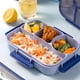 thumbnail image 4 of Caja de almuerzo compartimentada sellada de 1100ml, caja de almuerzo para el trabajo, portátil, de fácil apariencia, caja de almuerzo para estudiantes con cubiertos - Azul, 4 of 6