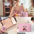 thumbnail image 6 of YOOLIFE Travel Essential Gift for Women, Cute Initial Makeup Bag, Waterproof PU Monogram Cosmetic Bag Travel Make Up Bag Gifts for Women Girls, 6 of 9