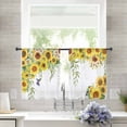 thumbnail image 2 of Spring Sunflowers Sheer Curtains 54 Inches Length 2 Panels Set, Window Sheer Curtains for Living Room/Bedroom, Birds Watercolor Botanical Garden Floral Light Filter Rod Pocket Curtain 52'' x 54'' x 2, 2 of 7