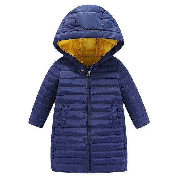 KPOPLK Boy's Waterproof Ski Jacket Winter Warm Thick Snow Coat Windproof Fleece Kids Outdoor Hooded Snowboard Jackets(7-8 Years,Dark Blue)