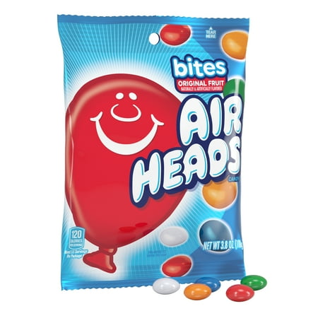 Airheads Bites Candy Peg Bag, Assorted Fruit, Nut Free, Regular Size, 3.8 oz