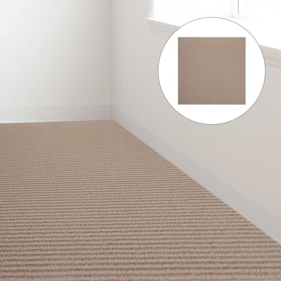Minkissy Khaki 10Pcs Self-Adhesive Carpet Tiles for Durable and Non-Slip Flooring in Home and Office Environments