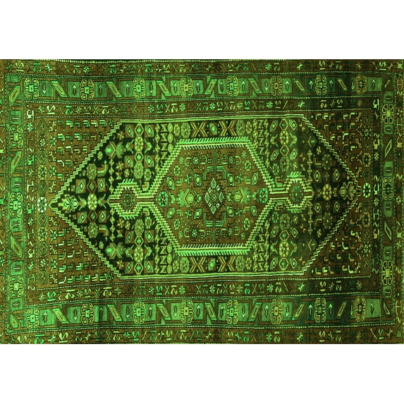 Ahgly Company Indoor Rectangle Persian Green Traditional Area Rugs, 2' x 3'