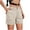 Beige, variant on aidice Cargo Shorts for Women Summer Elastic Waisted Ruched Button Loose Outdoor Hiking Workout Shorts