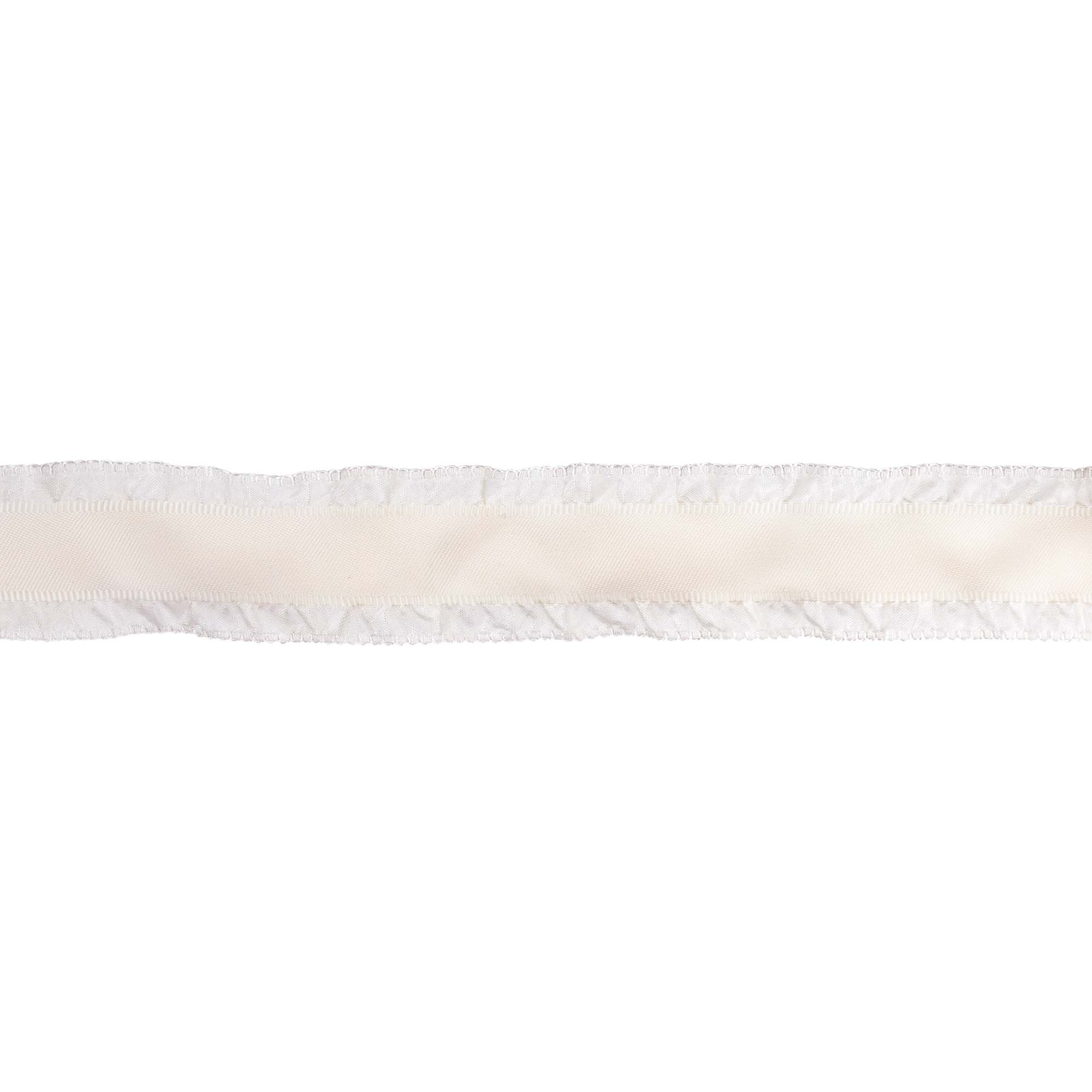 LaRibbons 1 1/2" Ruffle Ribbon, Ivory, 20 Yard Roll
