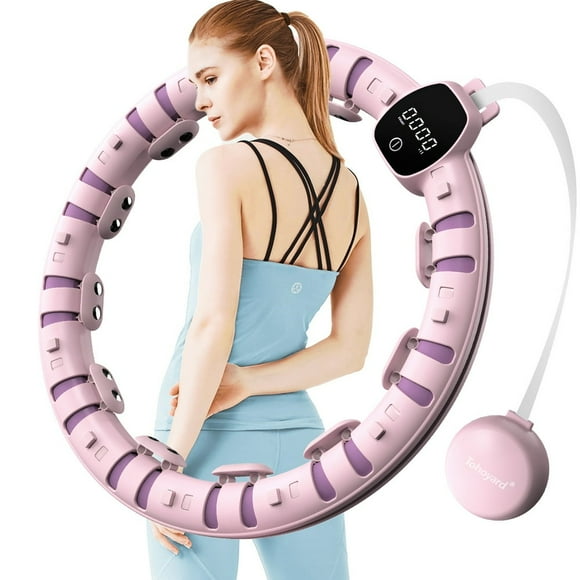 EIMELI Weighted Hoops Plus Size  Infinity Hoop Smart Fitness Hoop for Weight Loss  27 Detachable Knots Non-Falling Circles with Ball - Max Waist to 63inch