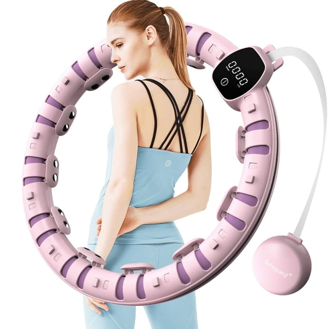 EASTIN Weighted Hoops Plus Size Infinity Hoop Smart Fitness Hoop for Weight Loss 27 Detachable Knots Non-Falling Circles with Ball - Max Waist to 63inch