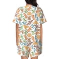 thumbnail image 3 of Qekee Simple Drawing Women's Pajama Set Short Sleeve Sleepwear Summer Home Wear with Pockets Soft Short Sleeve Shirt - Simple Drawing, 3 of 9