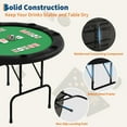 thumbnail image 2 of Yeshouse Mesa de póker plegable de 120 cm - Mesa de casino redonda para 8 personas con portavasos integrados, riel acolchado y superficie de juego lisa para noches de juego en casa y fiestas, 2 of 7