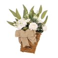 thumbnail image 2 of Cesta de flores artificiales Cesta de flores falsas Verdor Decoración de pared Adorno colgante Guirnalda de puerta para balcón Jardín Interior Porche Blanco Macarena Cesta colgante, 2 of 8