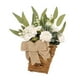 thumbnail image 2 of Cesta de flores artificiales con hojas verdes para colgar en la pared, decoración de flores falsas Blanco, 2 of 9